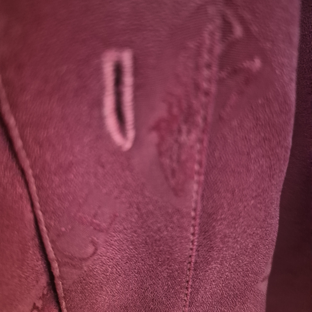 Versace Vintage Burgundy Wine Tonal Jacquard Logo Repeating Button Down M. - Picture 3 of 16